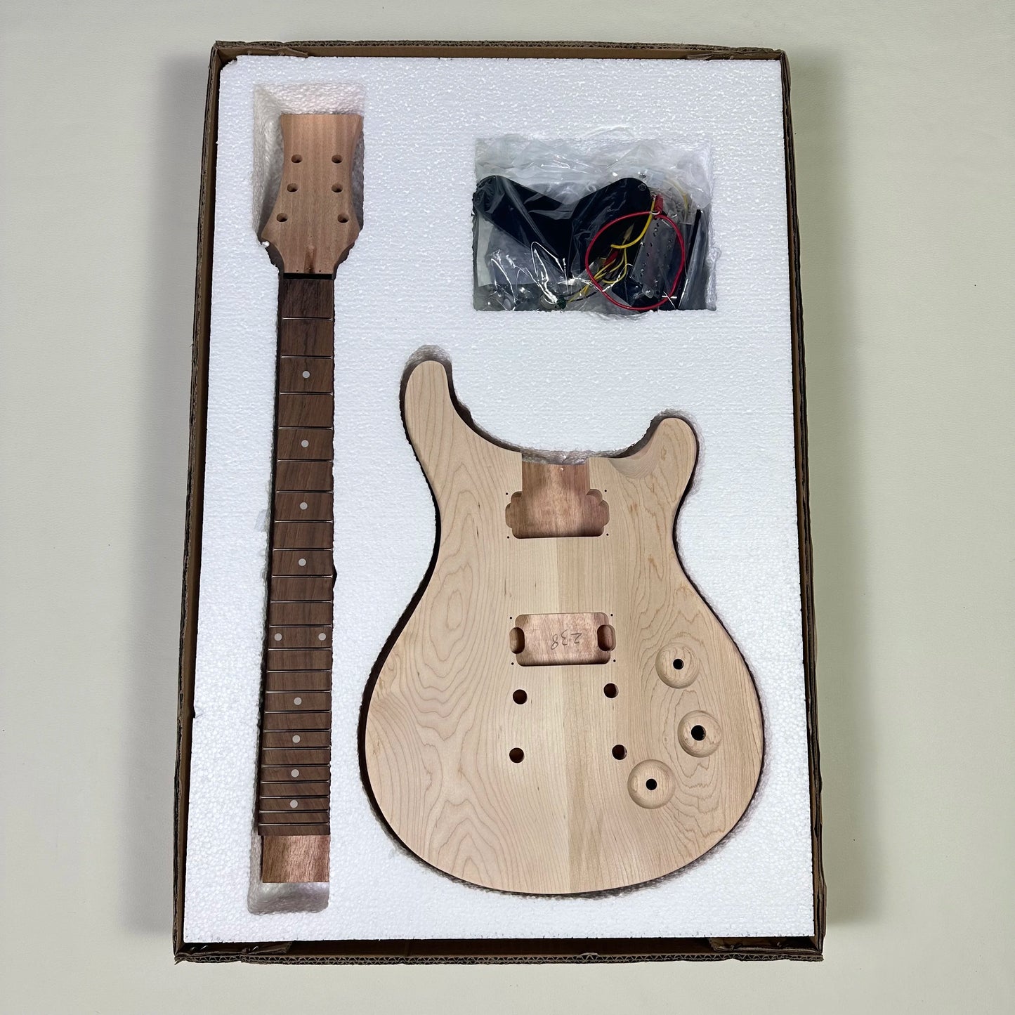 DIY Electric Guitar Kit Unfinished Maple Cup Mahogany Body And Neck