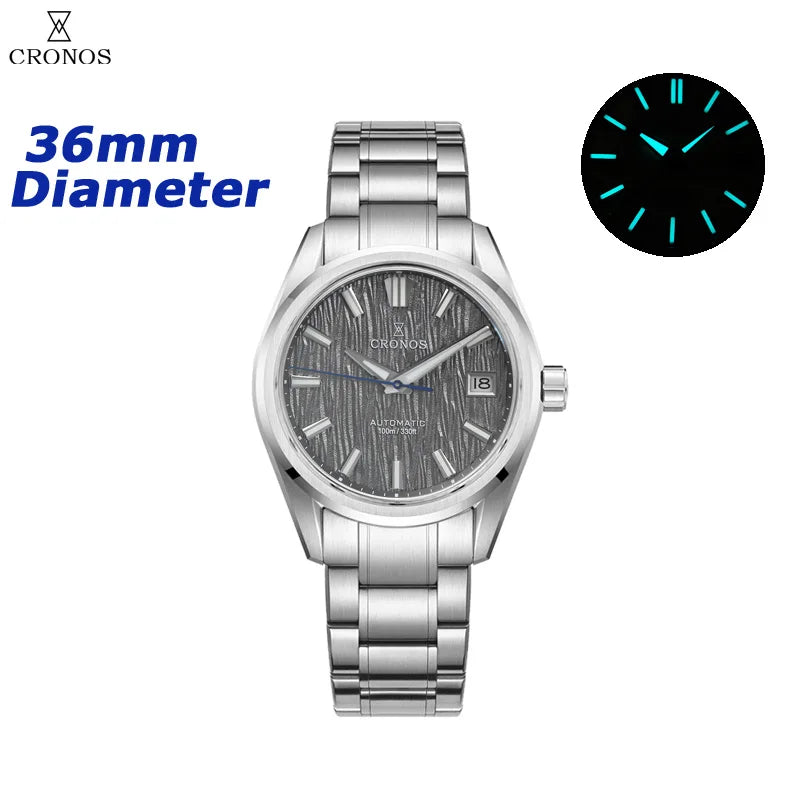 Cronos L6048M Automatic Men Watch Miyota 9015 Movement Sapphire Dial 10 ATM