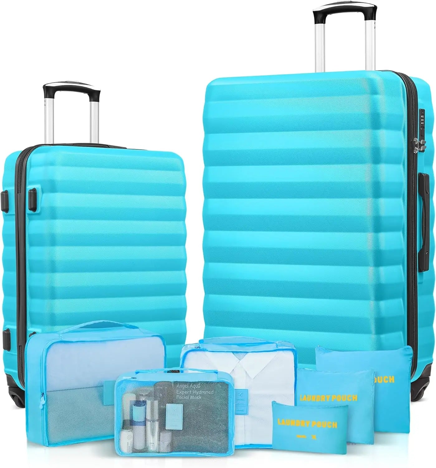 3 Piece ABS Hardside Luggage Set Spinner Wheels And Lock