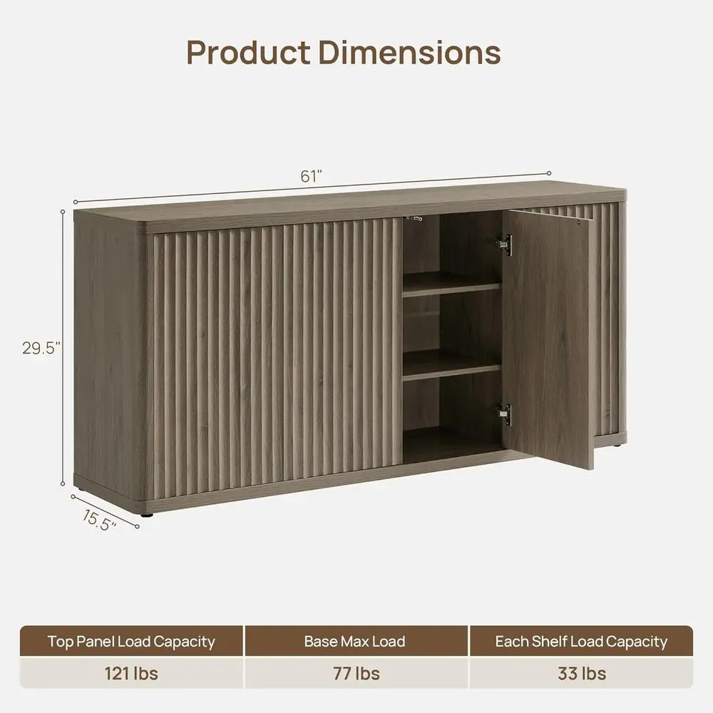 Contemporary TV Stand Entertainment Center With Large Storage