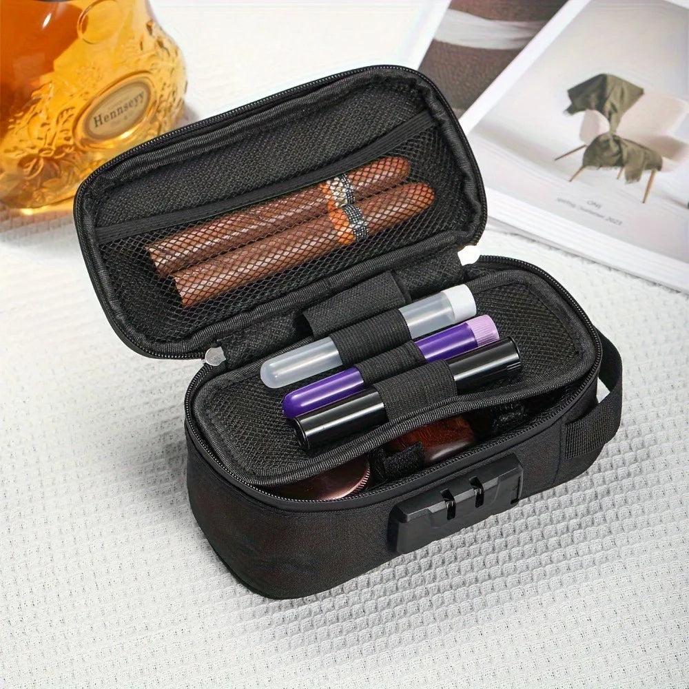 Smell Proof Travel Bag With Combination Lock Odor Resistant Case