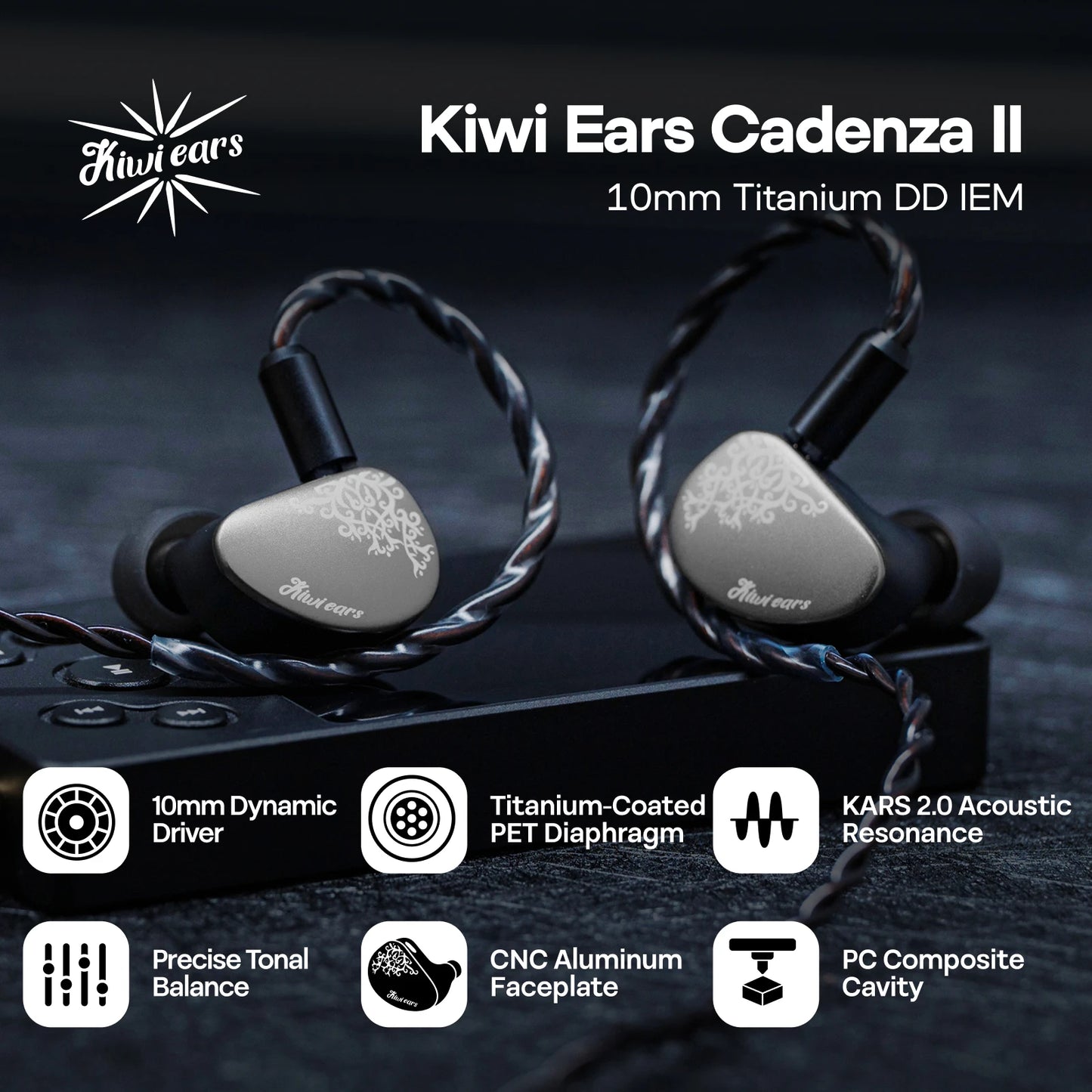 Linsoul Kiwi Ears Cadenza II IEM Premium Titanium Driver