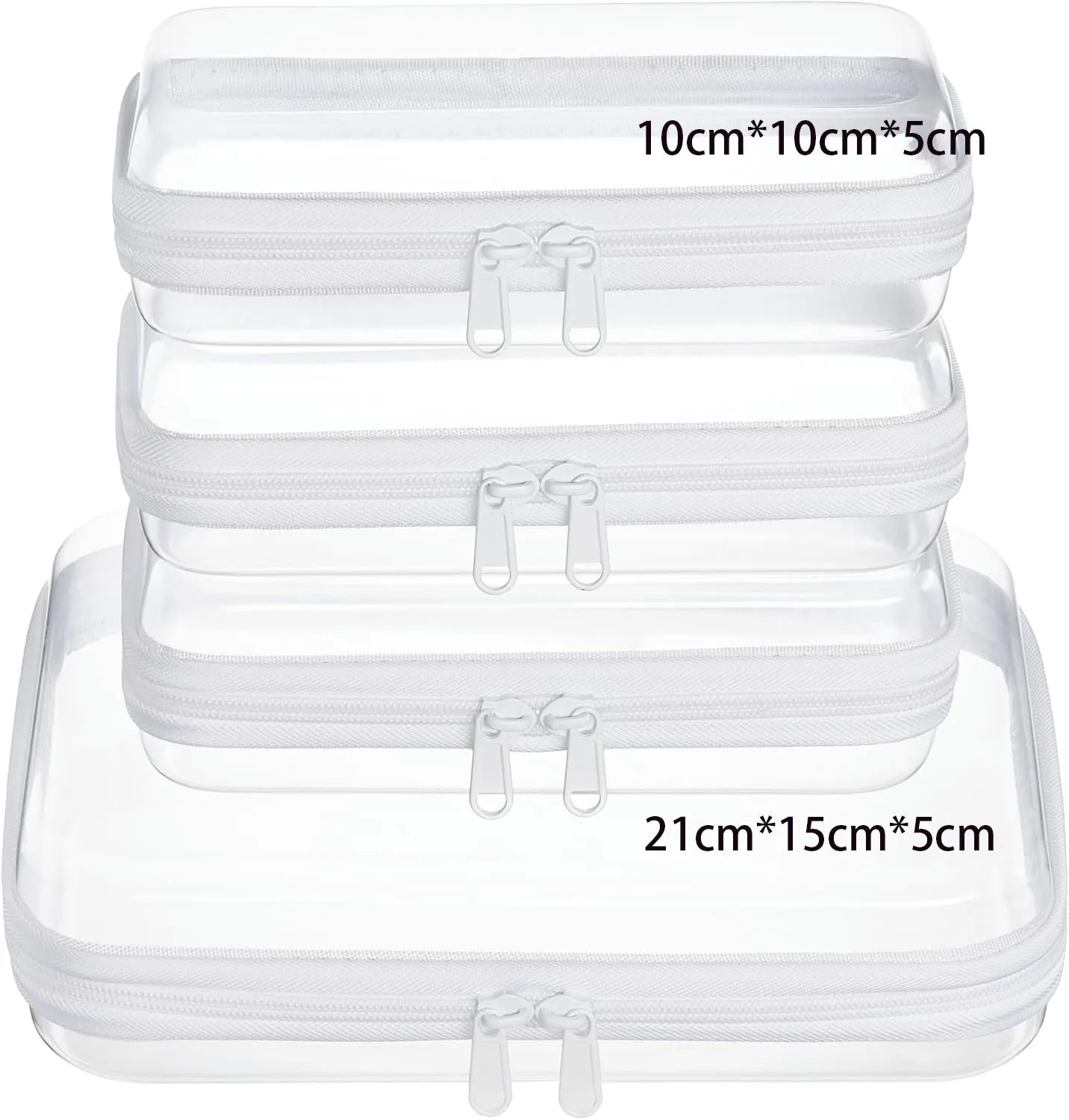 Clear Zipper Pouches Hard Shell Case Travel Organizer Toiletry Bag