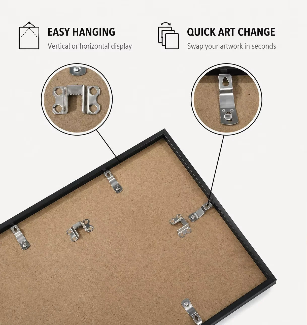 Aluminum Picture Frame Set Three Pieces With Mat