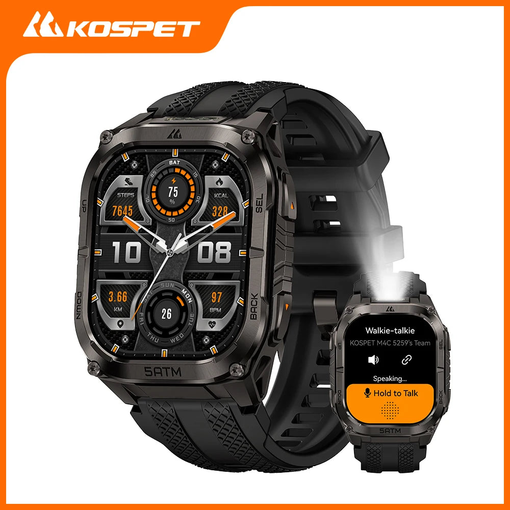 KOSPET Tank M4C Rugged Smartwatch Military Grade GPS With Flashlight