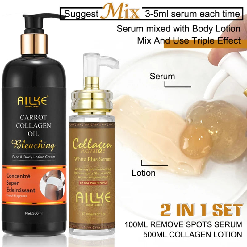 AILKE Skin Whitening Serum For Face And Body With Collagen