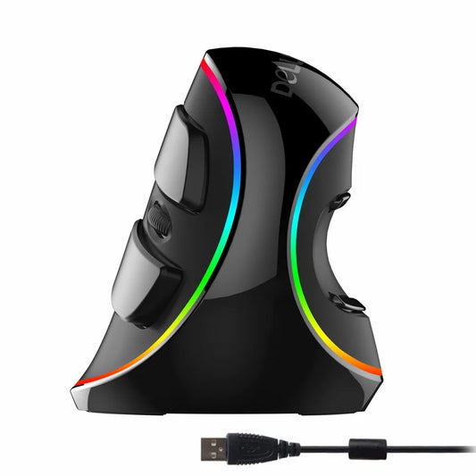 Delux M618 Plus Ergonomic Vertical Gaming Mouse 4000 DPI RGB