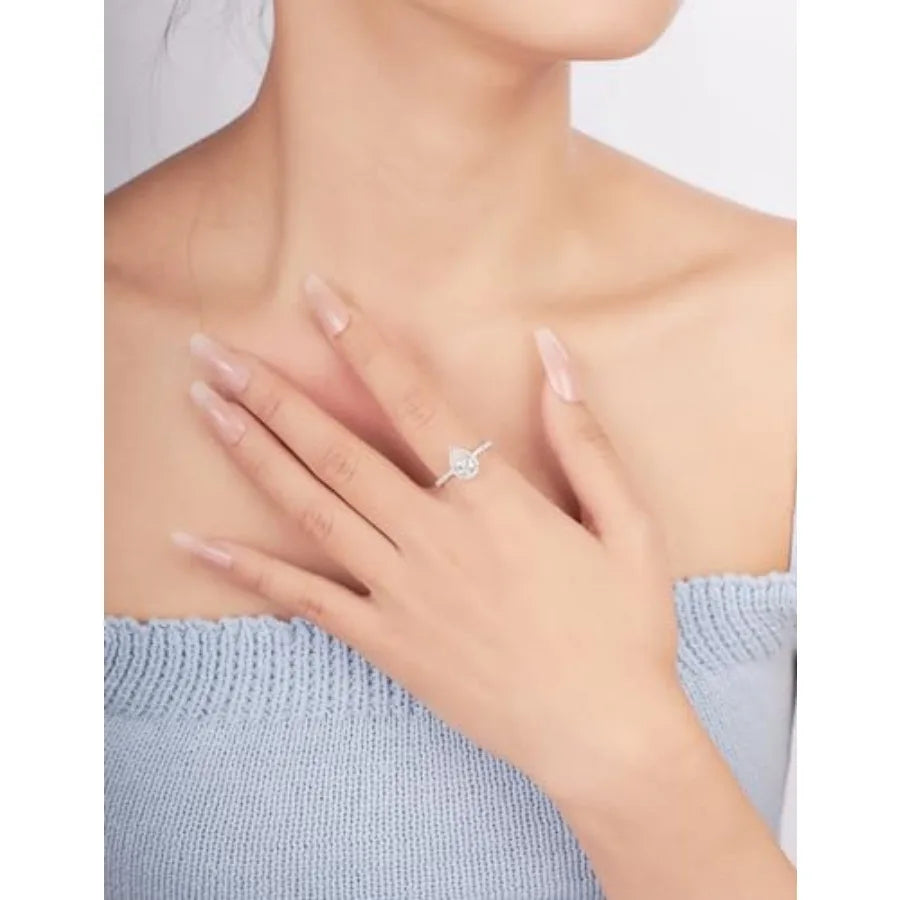 Solitaire Engagement Ring For Women Halo Ring With Diamond