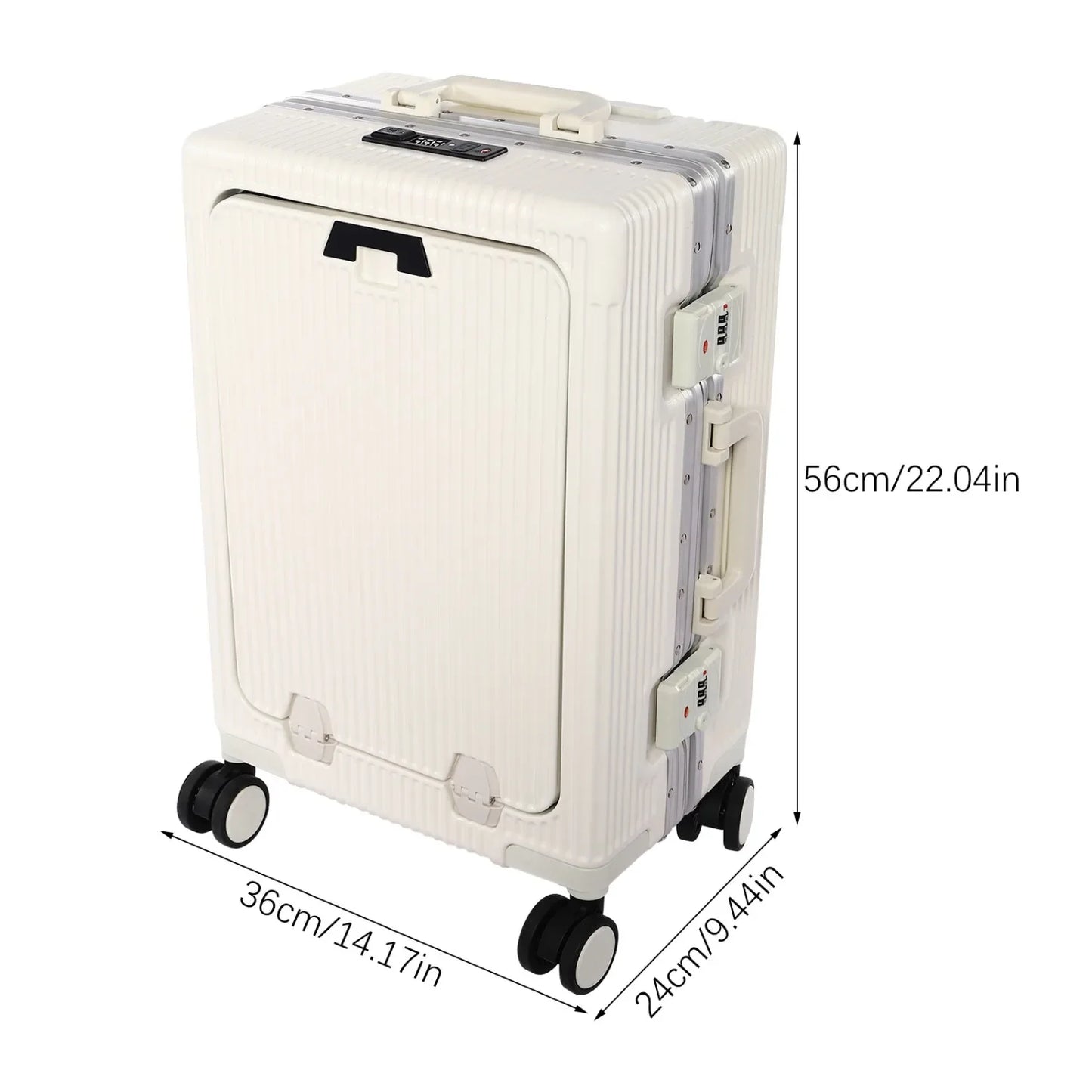 Portable Luggage Spinner Carry On With USB Charging Port