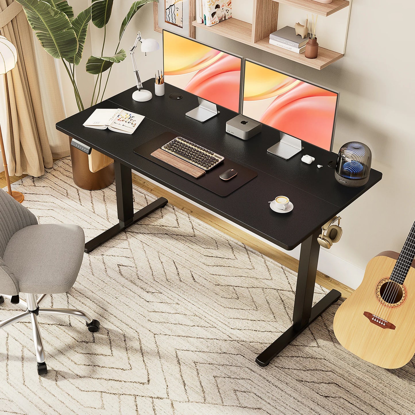JHK Electric Height Adjustable Ergonomic Standing Desk For Home Office