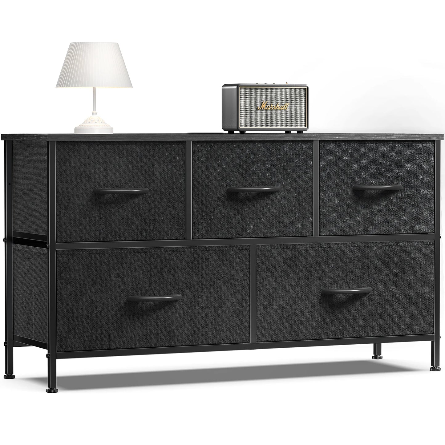 JHK Living Room Display Cabinet Wardrobe Steel Frame With Fabric Drawers