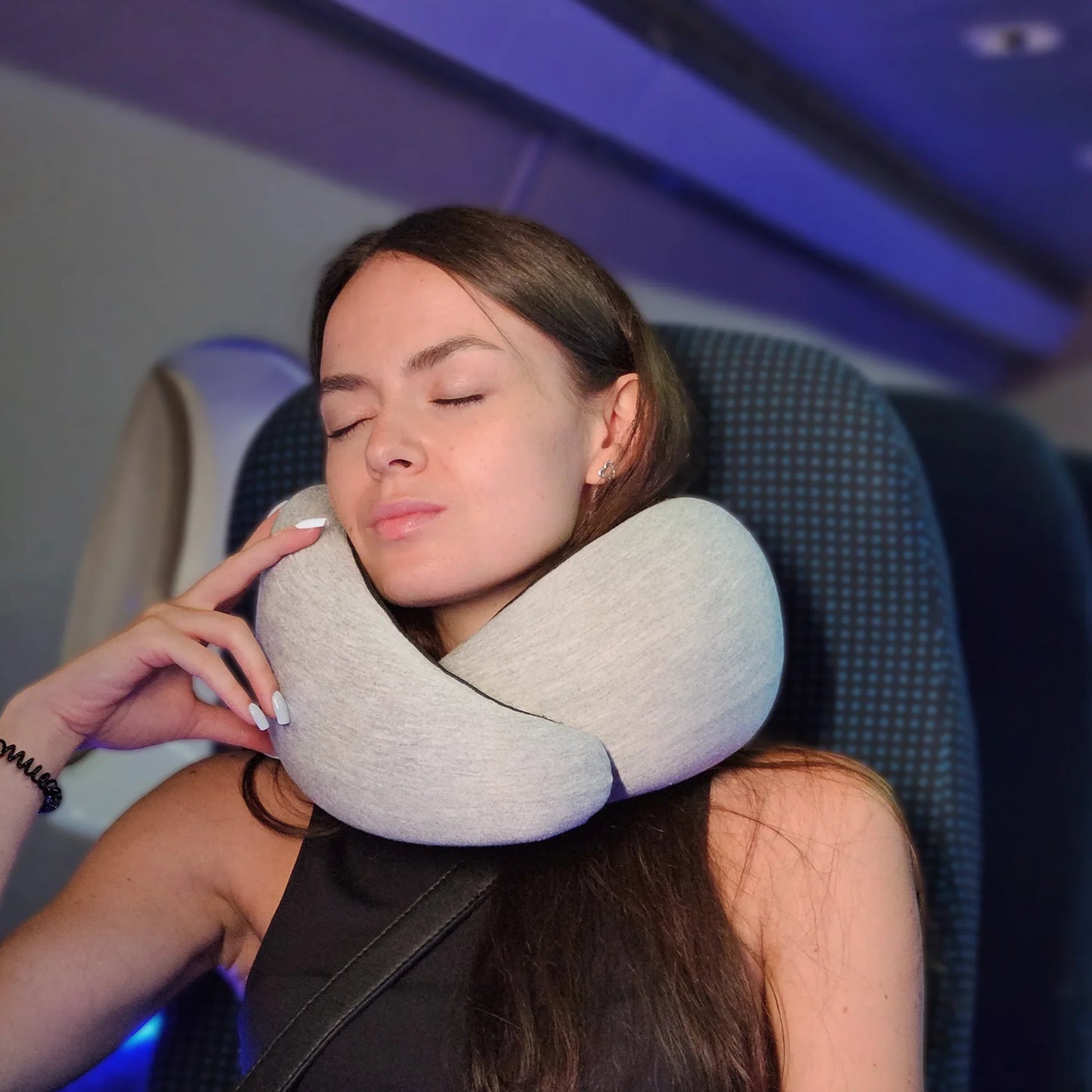 Memory Foam Travel Neck Pillow for Airplane Flights and Sleep