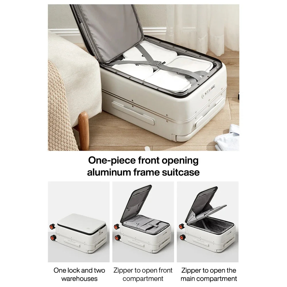 Mixi Carry On Luggage Unisex Wide Handle PC Aluminum Frame