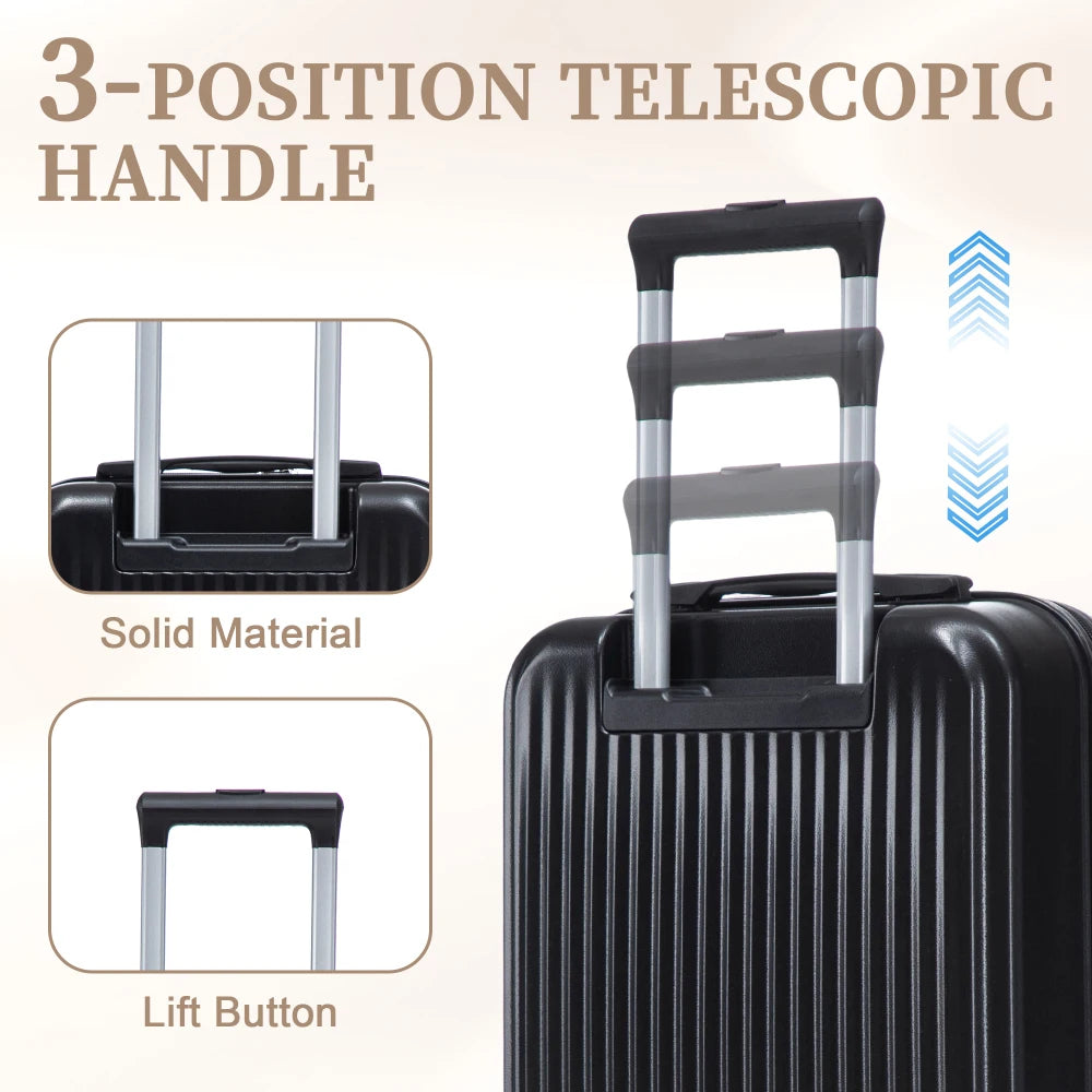ABS Spinner Wheel Luggage With Combination Lock Front Opening Design