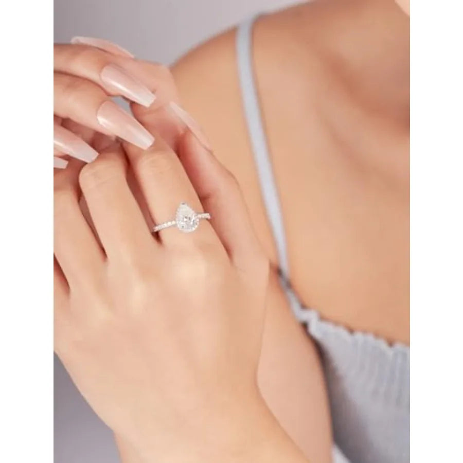Solitaire Engagement Ring For Women Halo Ring With Diamond