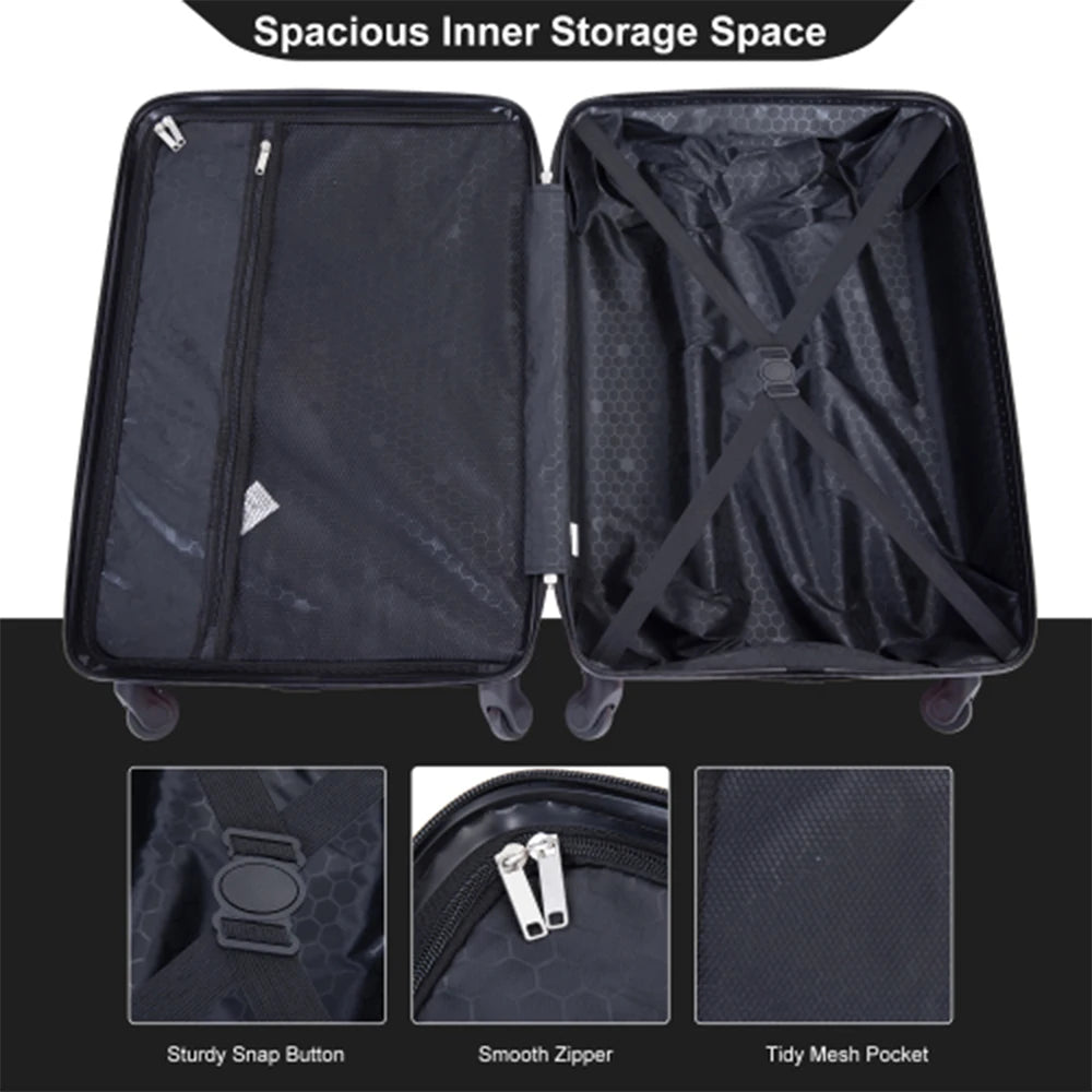 Travelhouse 4 Piece ABS Luggage Set With Spinner Wheels And TSA Lock