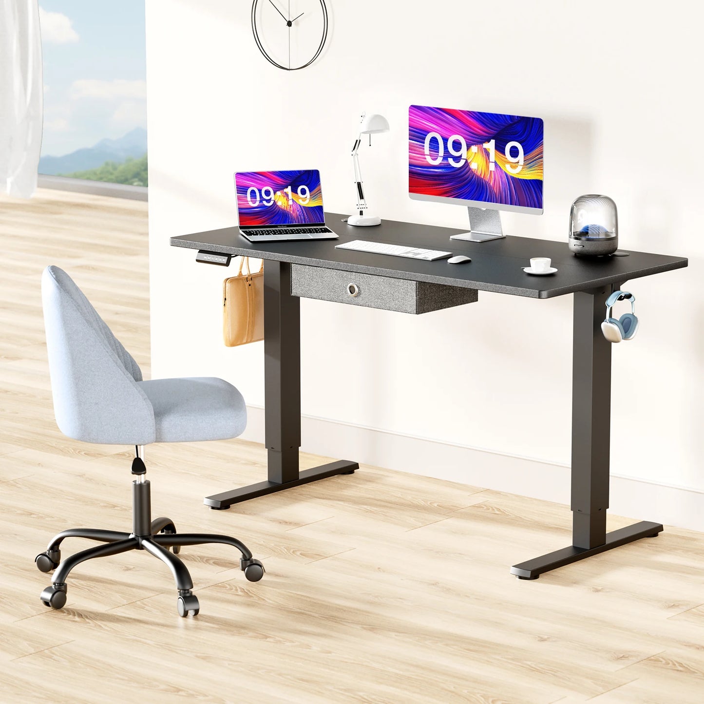JHK Electric Height Adjustable Ergonomic Standing Desk For Home Office