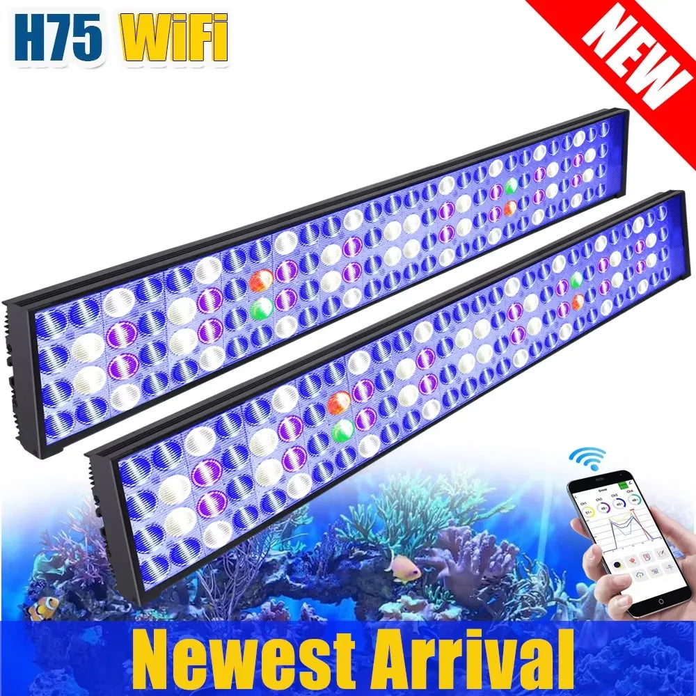 PopBloom WiFi LED Aquarium Light Full Spectrum For Marine Tanks