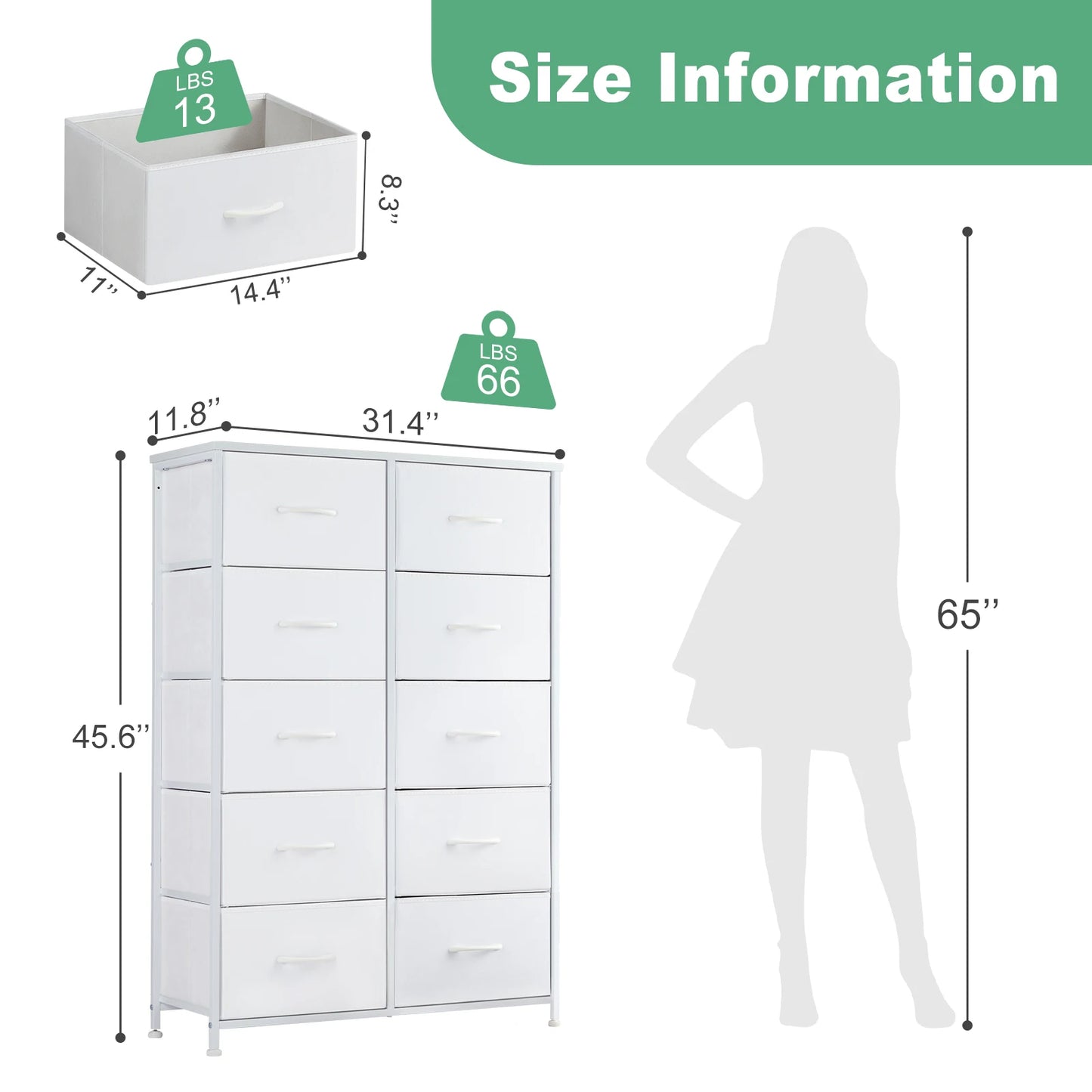 MCQ 10 Drawer Living Room Storage Cabinet Minimalist Dresser