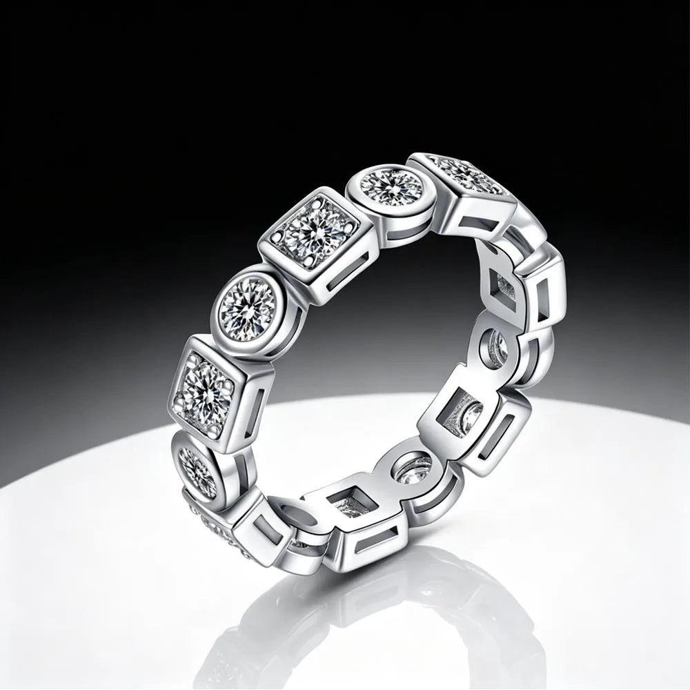 LYEE CYEE Moissanite Emerald Heart Ring for Women, Sterling Silver