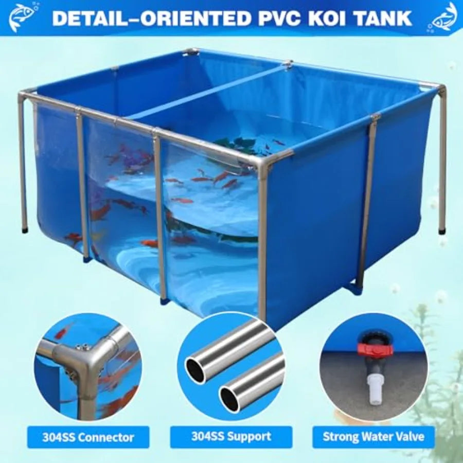 Temporary KOI Outdoor Pond Aquarium Tank With PVC Viewing Panel