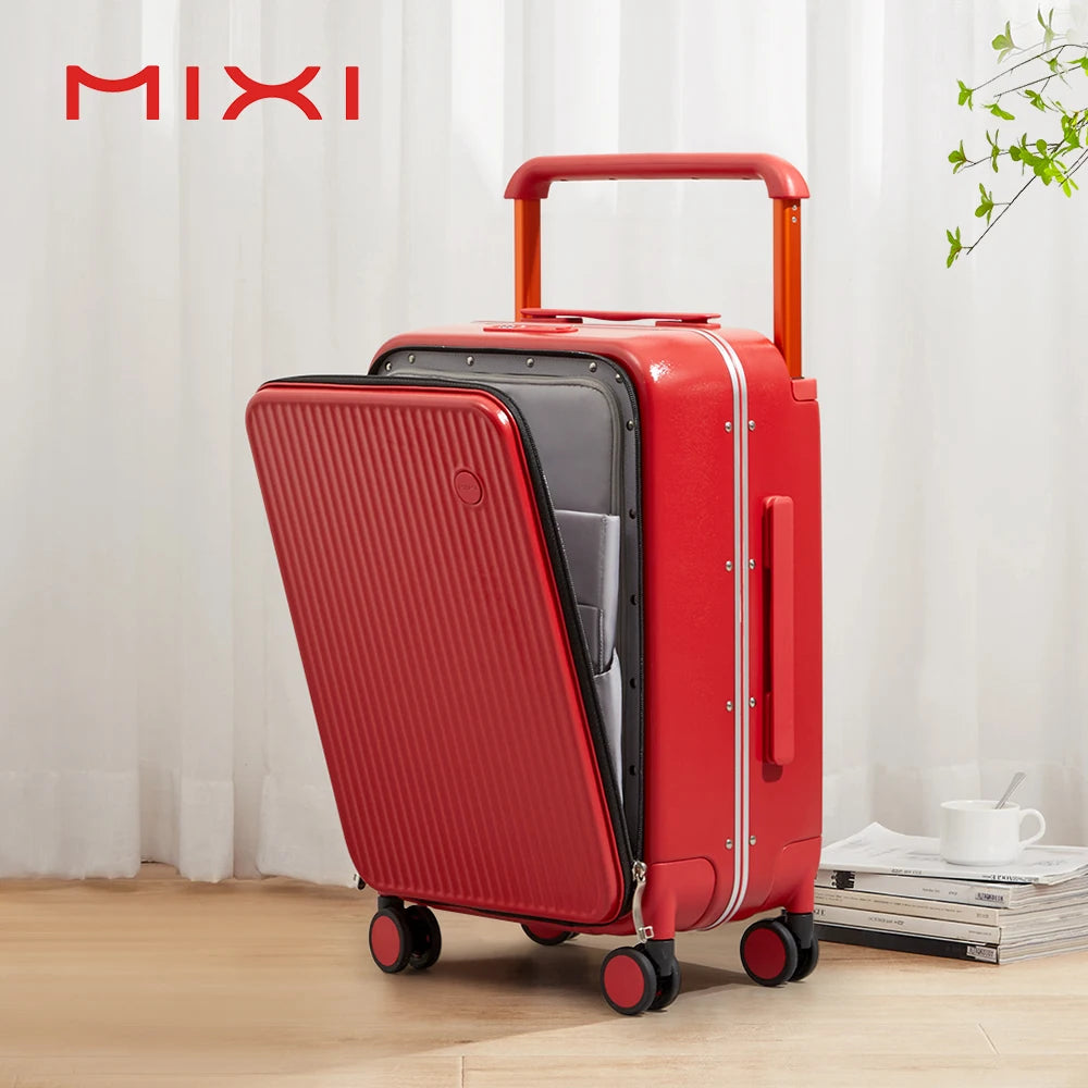 Mixi Aluminum Frame Carry-On Luggage With Laptop Pocket Travel Case