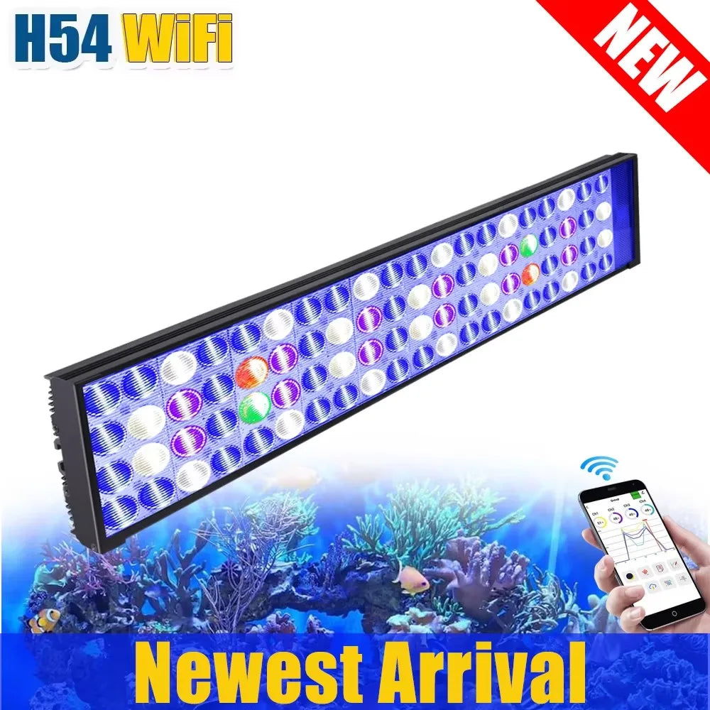 PopBloom WiFi LED Aquarium Light Full Spectrum For Marine Tanks