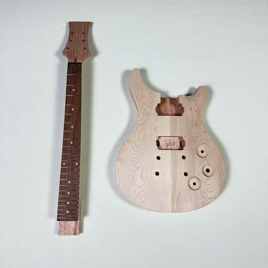 DIY Electric Guitar Kit Unfinished Maple Cup Mahogany Body And Neck