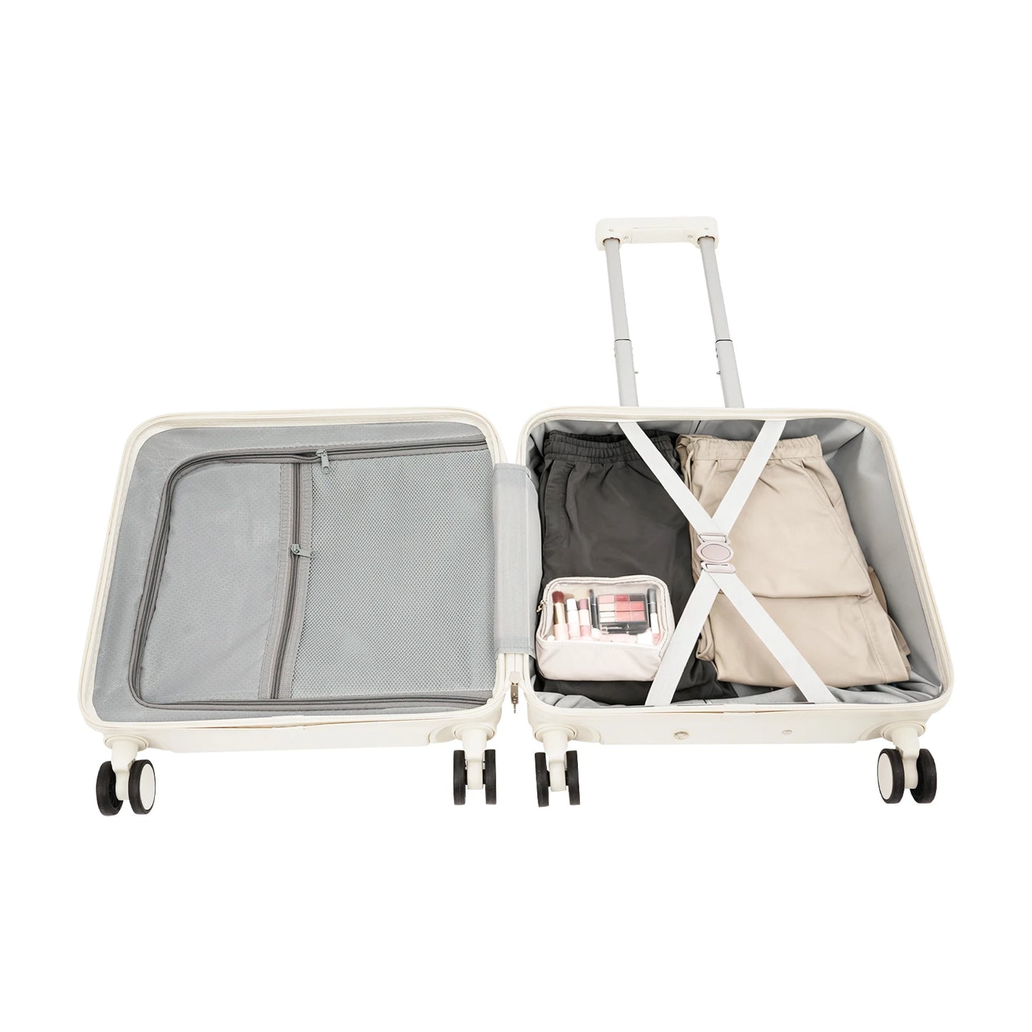 ABS Hardside Luggage With Front Compartment High Capacity Travel Case