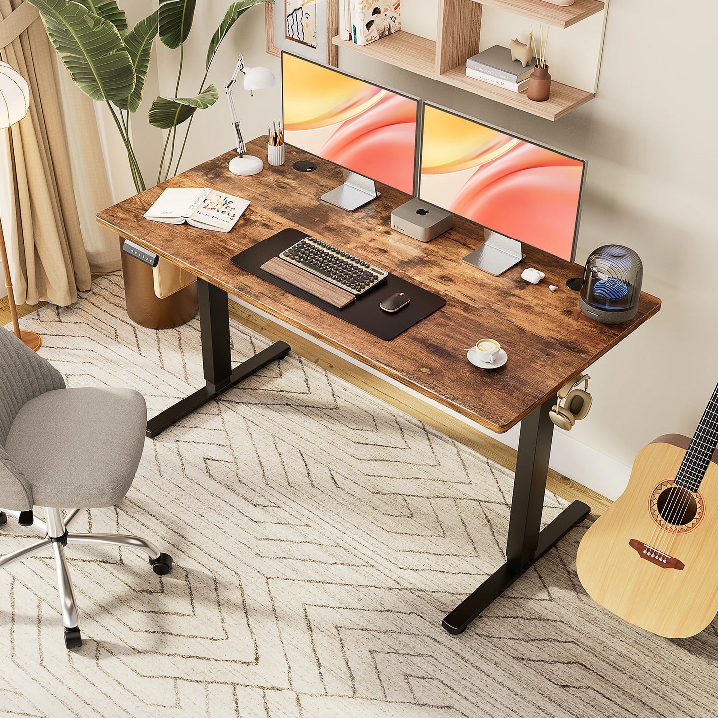 JHK Electric Height Adjustable Ergonomic Standing Desk For Home Office