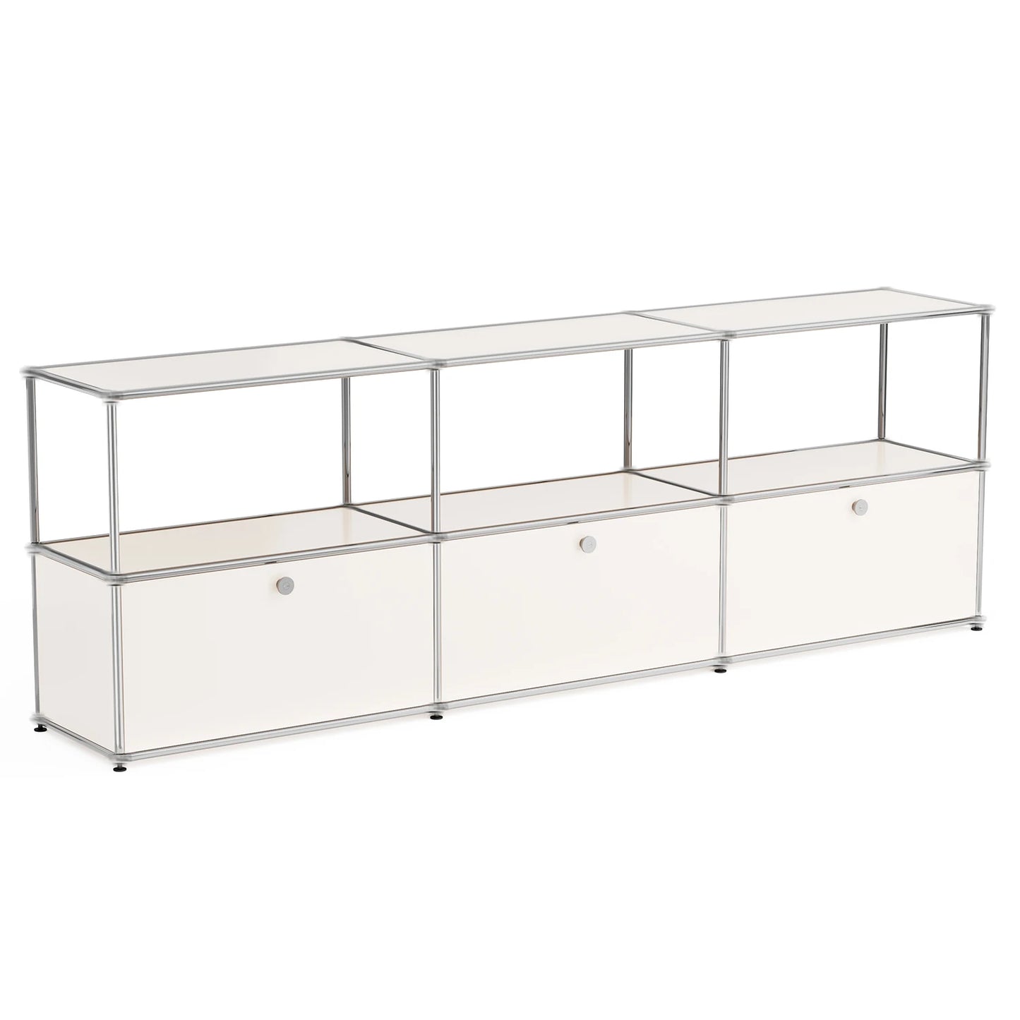 Living Room Storage Cabinet Sideboard Shelf Unit Stainless Steel Metal