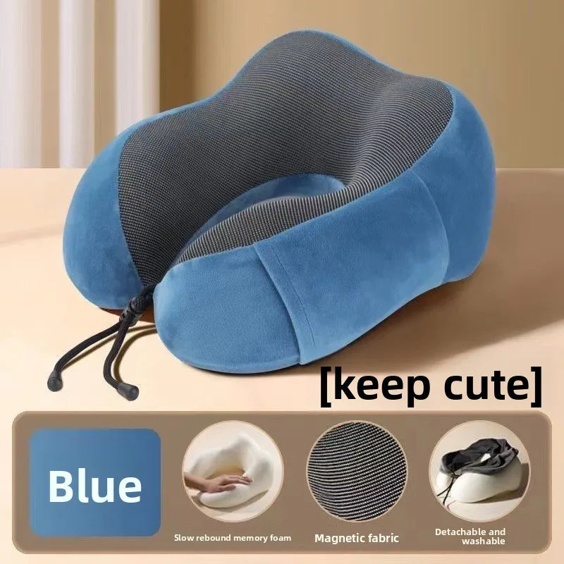 U Shaped Memory Foam Neck Pillow Travel Massage Cushion