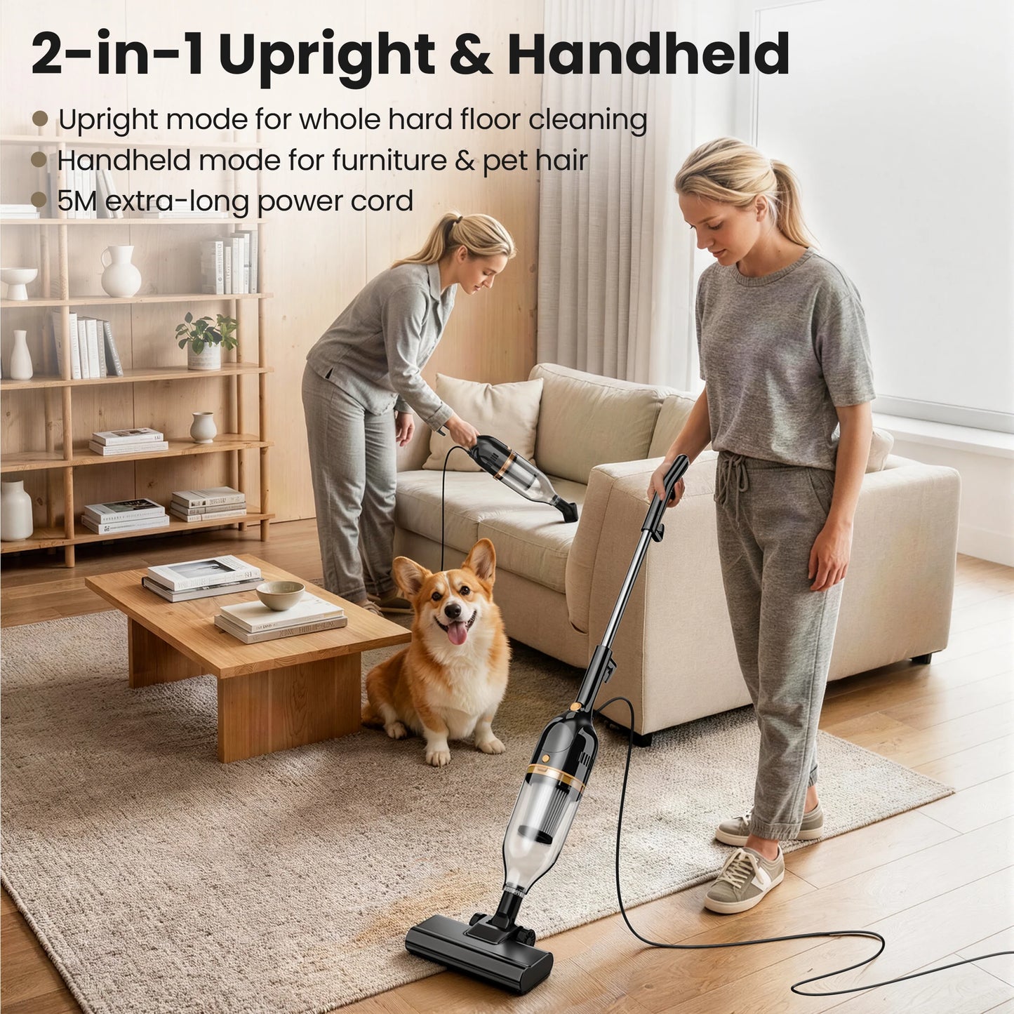 INSE Corded Vacuum Cleaner 600W 3In1 Hard Floor Pet Hair