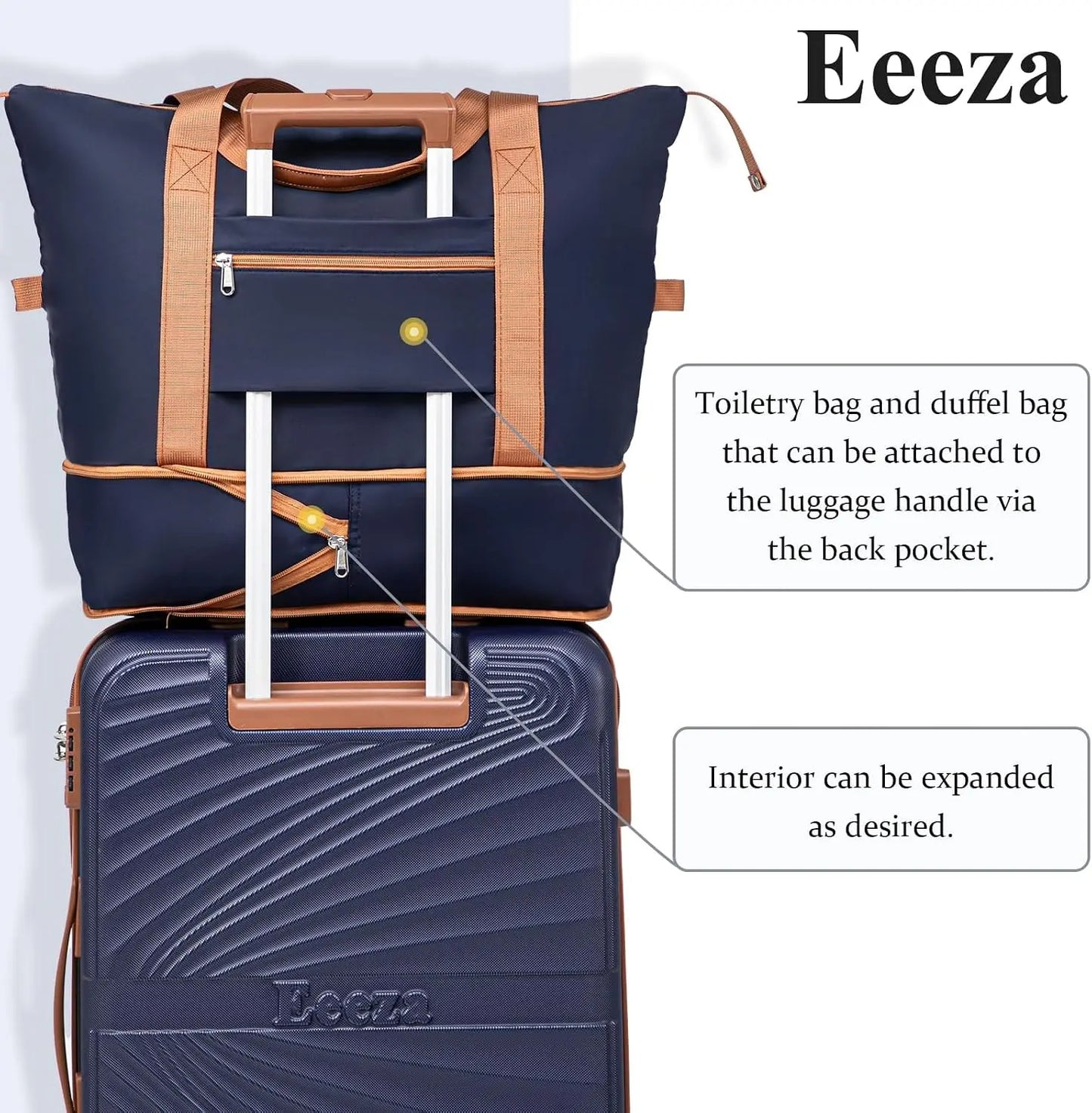 5 Piece ABS Luggage Set With Spinner Wheels TSA Lock