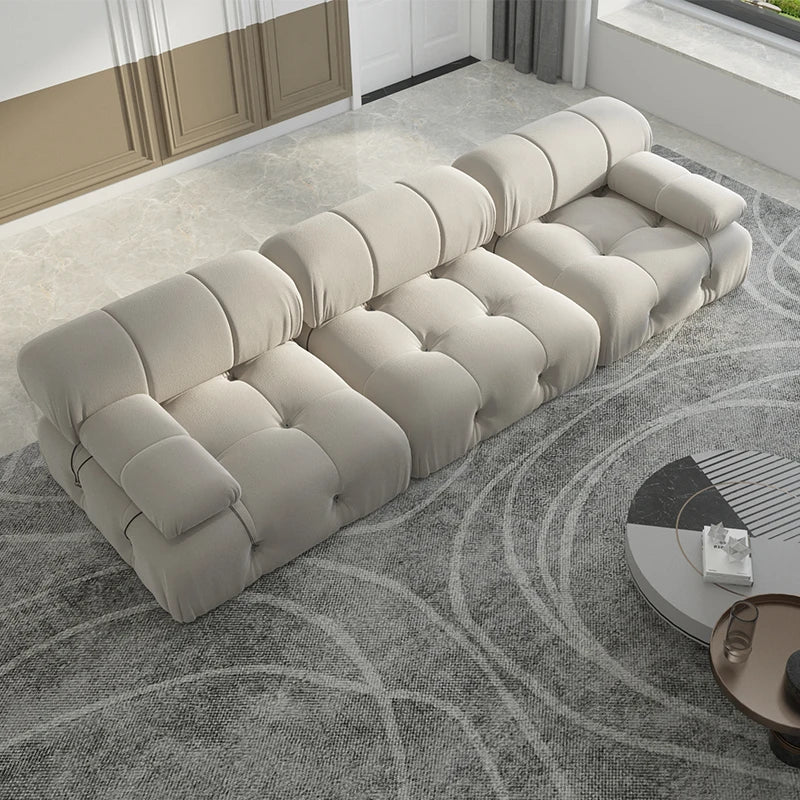 Sdorens Minimalist Modular Sectional Sofa Set Velvet Convertible 3 Seats