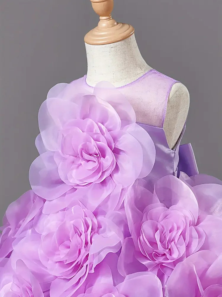 Girls Princess Dress Luxury Sleeveless Party Evening Gown