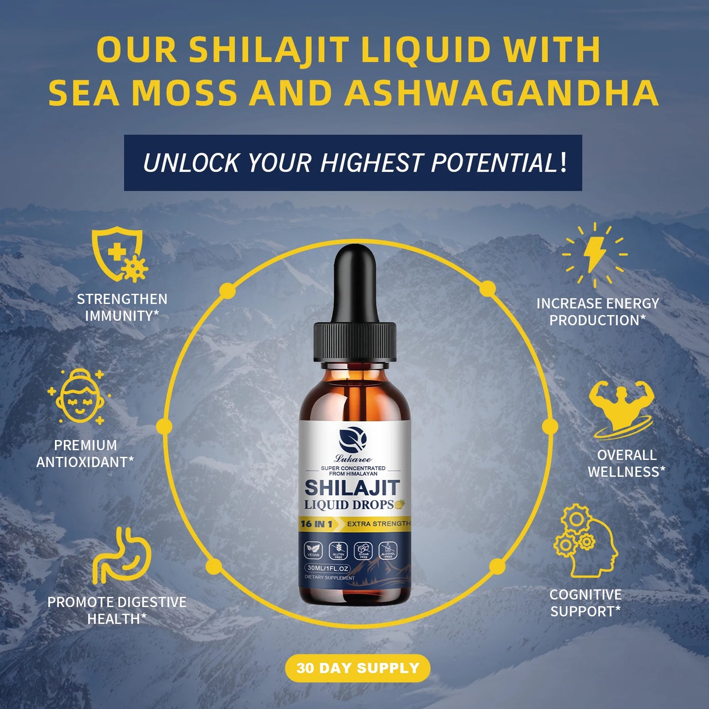 Beworths Shilajit Drops With 85 Minerals And Fulvic Acid
