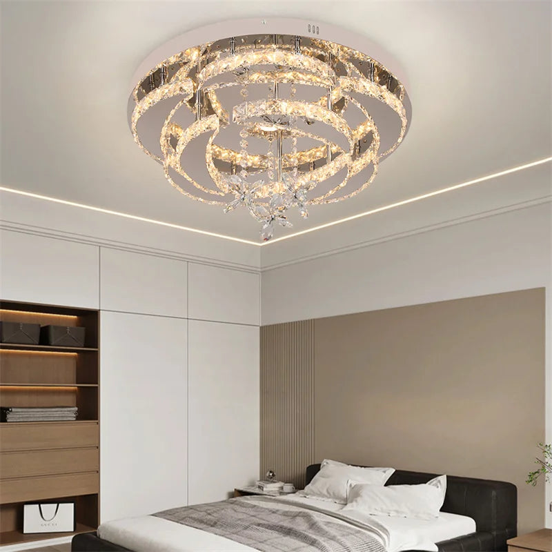 GreeLustr Crystal LED Ceiling Pendant Chandelier For Living Dining