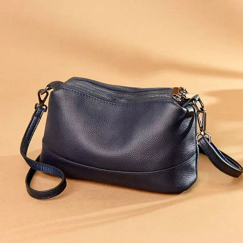 Genuine Leather Ladies Satchel Bag With Magnetic Flip And Crossbody