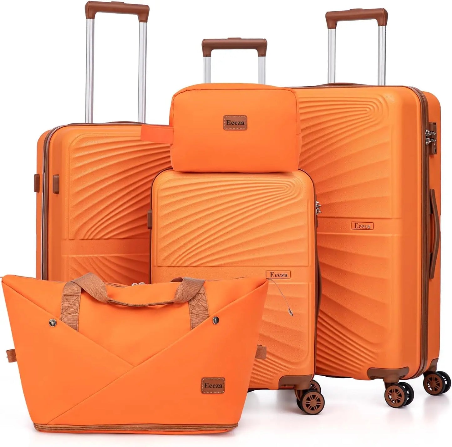 5 Piece ABS Luggage Set With Spinner Wheels TSA Lock