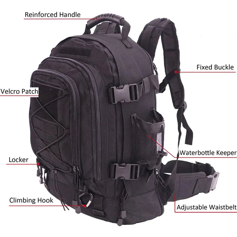 LQARMY Military Tactical Backpack Molle Assault Rucksack For Outdoors