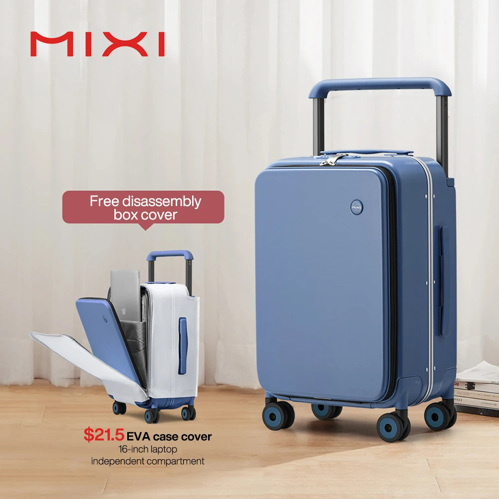 Mixi Carry On Luggage Unisex Wide Handle PC Aluminum Frame
