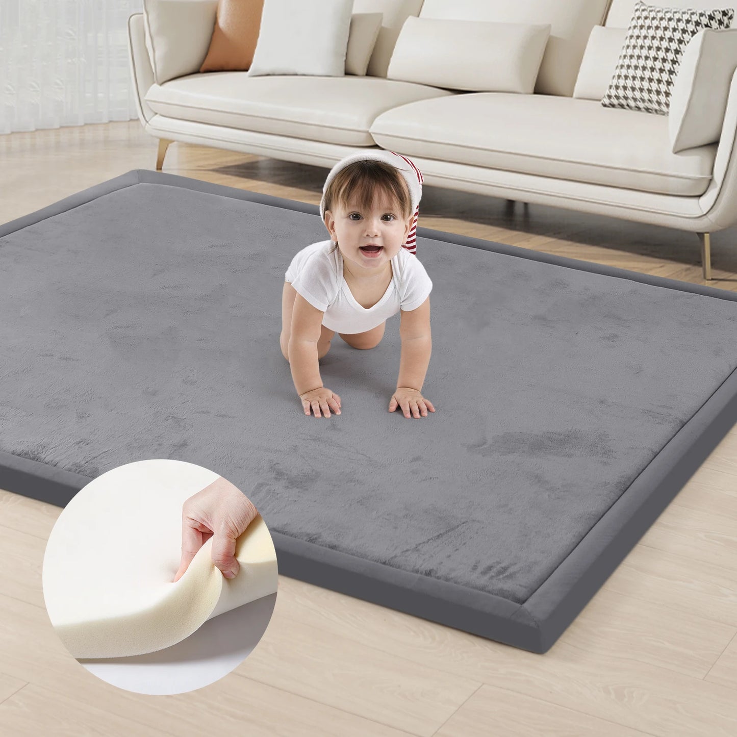PaPaMat Memory Foam Playpen Mat For Living Room Carpet