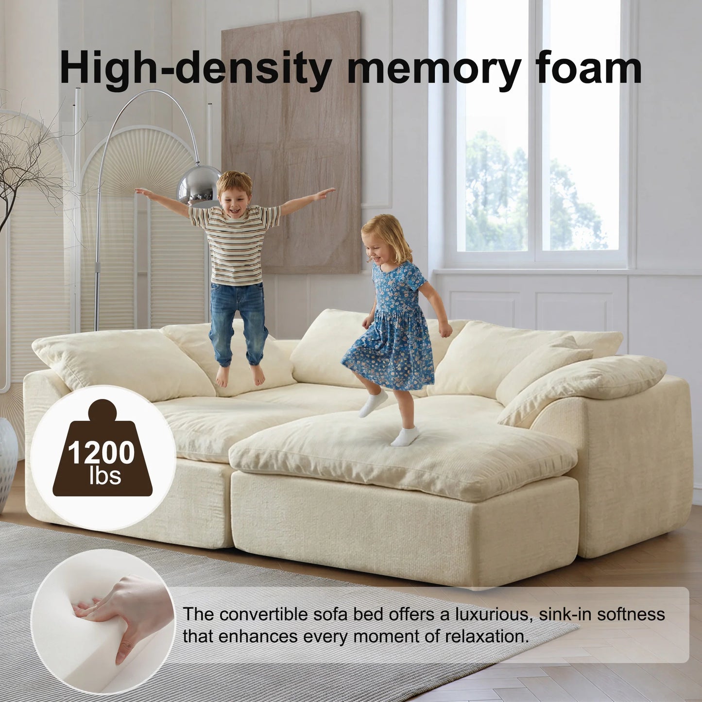 Yeflixvrau Modern Modular Sectional Sofa Cloud Couch Removable Cushions