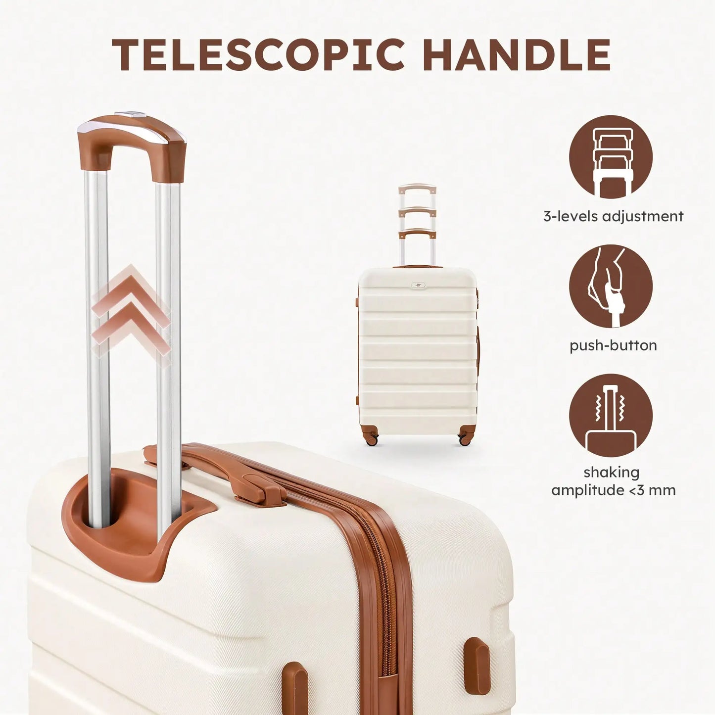 Six Piece ABS Hardside Spinner Luggage Set With Travel Bags