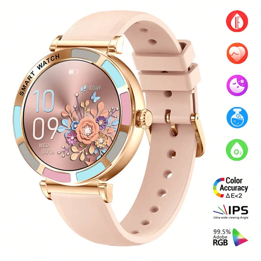 Smart Womens Watch Bluetooth Fitness Tracker Heart Rate SpO2 Waterproof