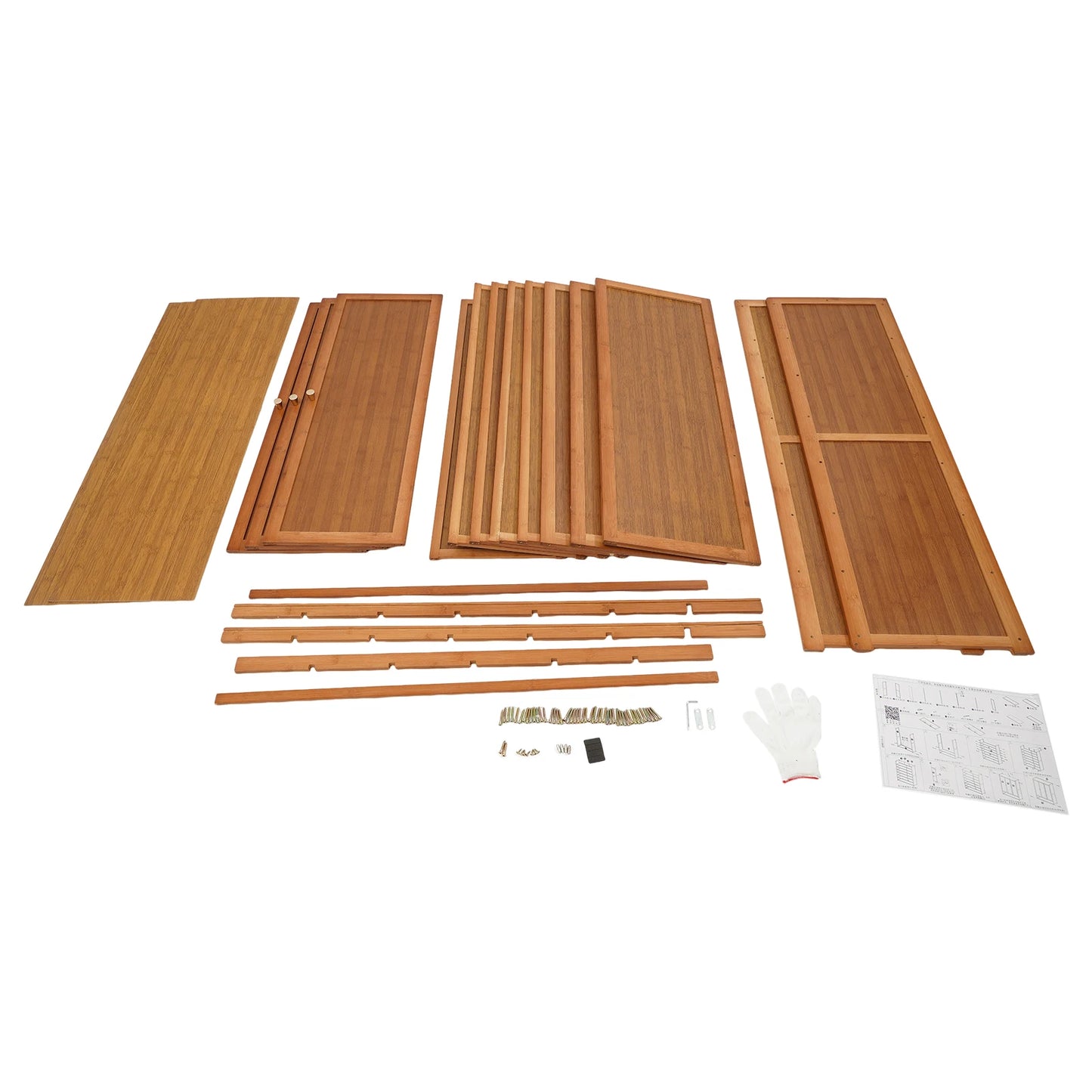 Natural Bamboo Shoe Cabinet With 3 Folding Doors 30 Pairs