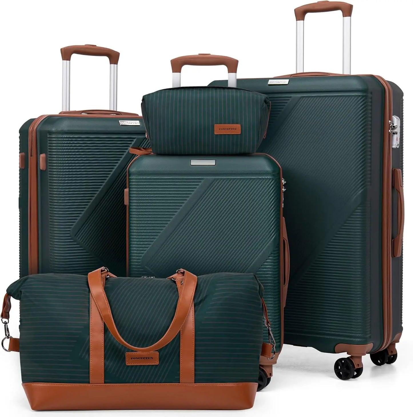 5-Piece ABS Hardside Luggage Set With TSA Lock Spinner Wheels