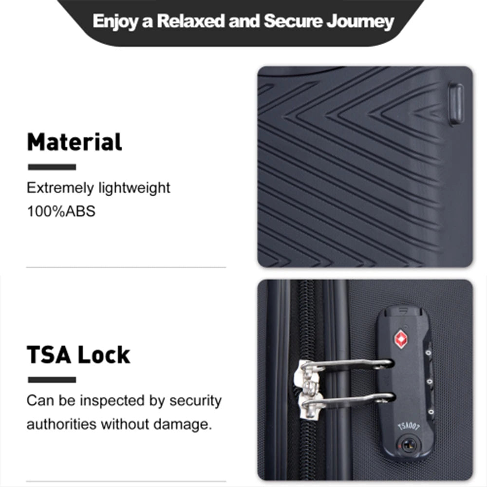 Travelhouse 4 Piece ABS Luggage Set With Spinner Wheels And TSA Lock