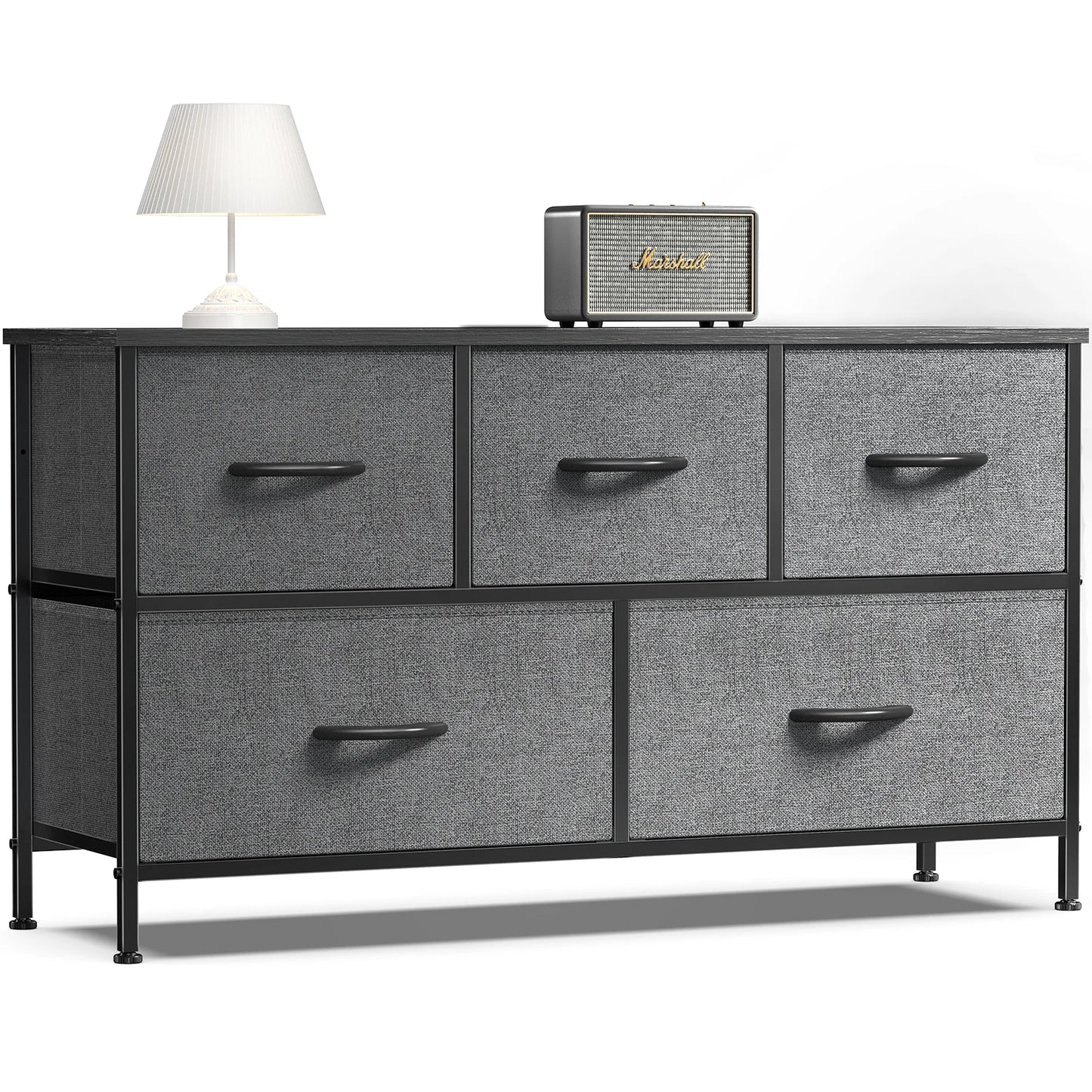 JHK Living Room Display Cabinet Wardrobe Steel Frame With Fabric Drawers